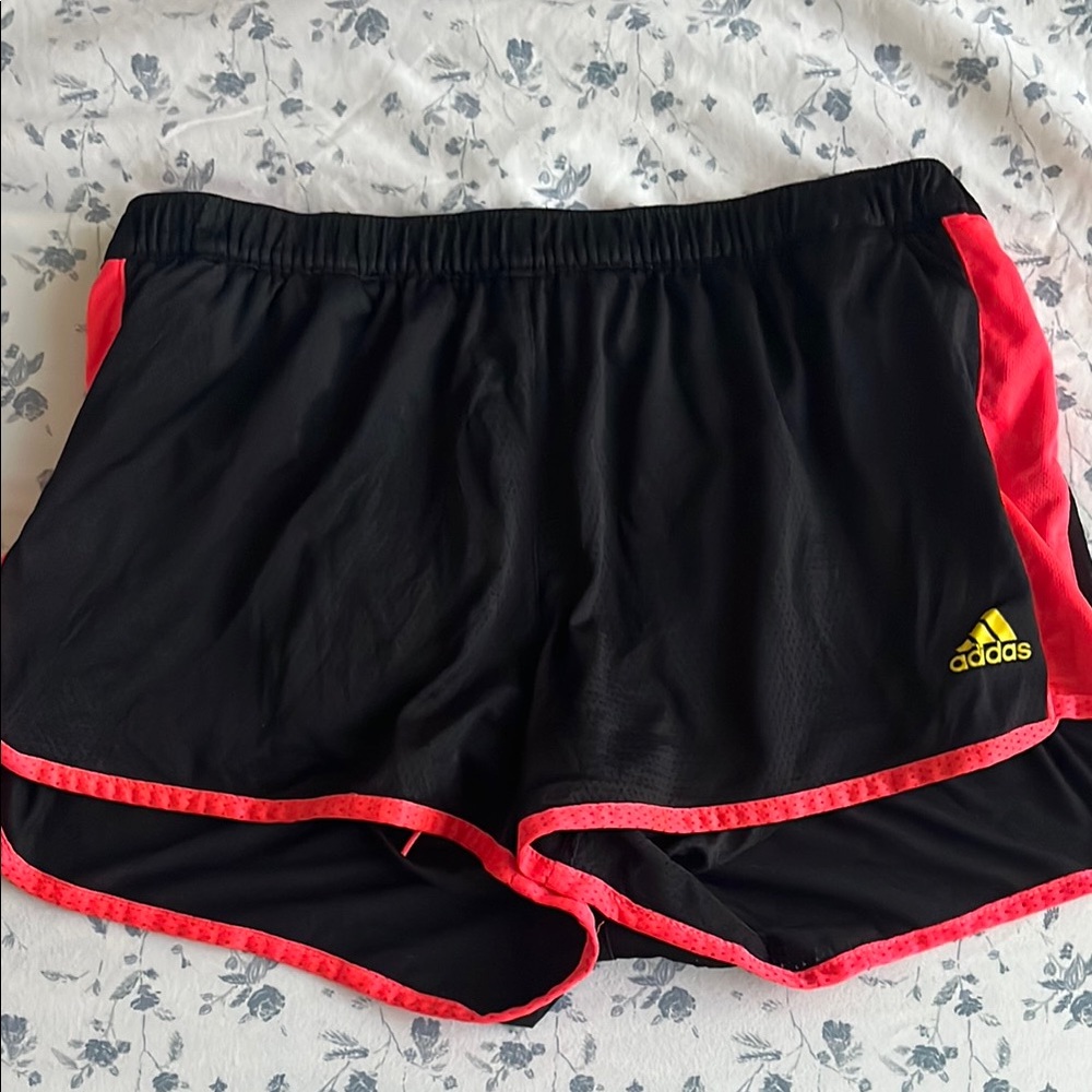 Adidas Women's Black and Red Running Shorts
